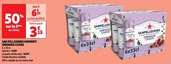 Promoties San pellegrino momenti grenade cassis - Sanpellegrino - Geldig van 19/03/2024 tot 01/04/2024 bij Auchan