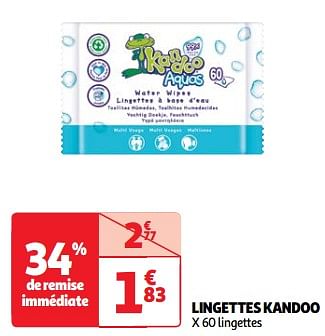 Promotions Lingettes kandoo - Kandoo - Valide de 19/03/2024 à 01/04/2024 chez Auchan Ronq