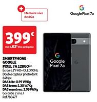Promoties Smartphone google pixel 7a 128go - Google - Geldig van 19/03/2024 tot 01/04/2024 bij Auchan