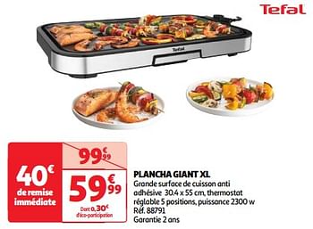 Promoties Tefal plancha giant xl - Tefal - Geldig van 19/03/2024 tot 01/04/2024 bij Auchan