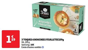 Promoties 3 toques 6 bouchees feuilletee - 3 TOQUES - Geldig van 19/03/2024 tot 01/04/2024 bij Auchan