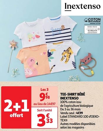Promoties Tee-shirt bébé inextenso - Inextenso - Geldig van 19/03/2024 tot 01/04/2024 bij Auchan