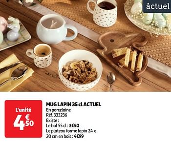 Promoties Mug lapin actuel - Huismerk - Auchan - Geldig van 19/03/2024 tot 01/04/2024 bij Auchan