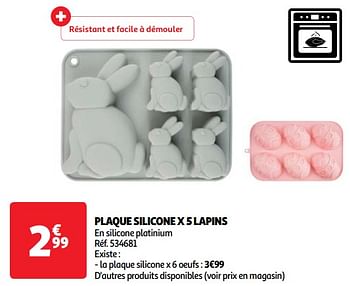 Promoties Plaque silicone x 5 lapins - Huismerk - Auchan - Geldig van 19/03/2024 tot 01/04/2024 bij Auchan