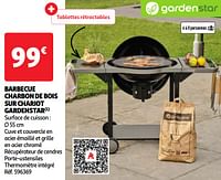 Barbecue charbon de bois sur chariot gardenstar-GardenStar