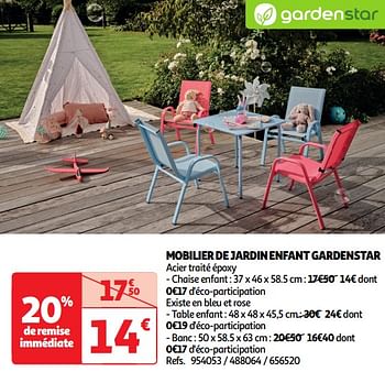 Promotions Mobilier de jardin enfant gardenstar - GardenStar - Valide de 19/03/2024 à 01/04/2024 chez Auchan Ronq