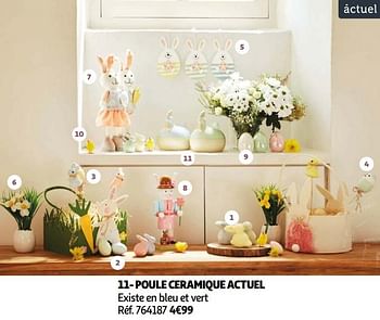 Promoties Poule ceramique actuel - Huismerk - Auchan - Geldig van 19/03/2024 tot 01/04/2024 bij Auchan