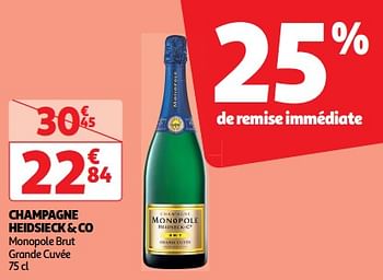 Promoties Champagne heidsieck + co monopole brut grande cuvée - Champagne - Geldig van 19/03/2024 tot 01/04/2024 bij Auchan