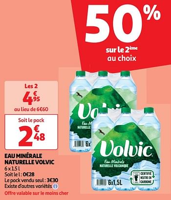 Promotions Eau minérale naturelle volvic - Volvic - Valide de 19/03/2024 à 01/04/2024 chez Auchan Ronq