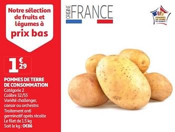 Promotions Pommes de terre de consommation - Produit Maison - Auchan Ronq - Valide de 19/03/2024 à 01/04/2024 chez Auchan Ronq