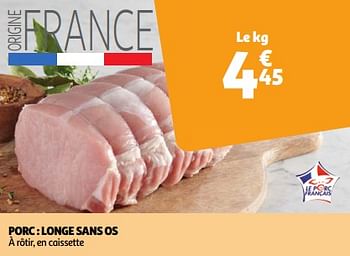 Promotions Porc longe sans os - Produit Maison - Auchan Ronq - Valide de 19/03/2024 à 01/04/2024 chez Auchan Ronq