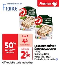 Lasagnes chèvre épinards auchan-Huismerk - Auchan