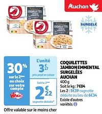 Coquilettes jambon emmental surgelées auchan-Huismerk - Auchan