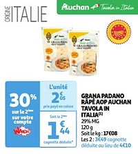 Grana padano râpé aop auchan tavola in italia-Huismerk - Auchan