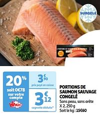 Portions de saumon sauvage congelé-Huismerk - Auchan