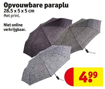 Promoties Opvouwbare paraplu - Huismerk - Kruidvat - Geldig van 17/03/2024 tot 24/03/2024 bij Kruidvat