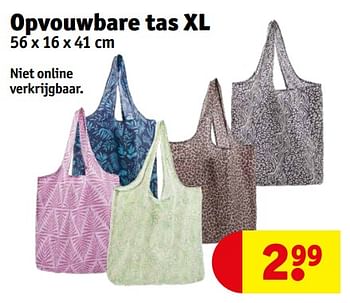 Promoties Opvouwbare tas xl - Huismerk - Kruidvat - Geldig van 17/03/2024 tot 24/03/2024 bij Kruidvat