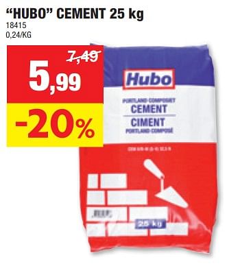 Promoties Hubo cement - Huismerk - Hubo  - Geldig van 13/03/2024 tot 24/03/2024 bij Hubo