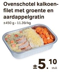 Ovenschotel kalkoenfilet met groente en aardappelgratin-Huismerk - Buurtslagers