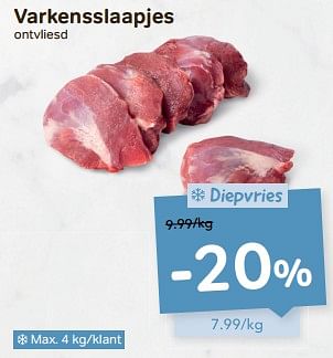 Promotions Varkensslaapjes - Huismerk - Buurtslagers - Valide de 28/02/2024 à 28/03/2024 chez Buurtslagers