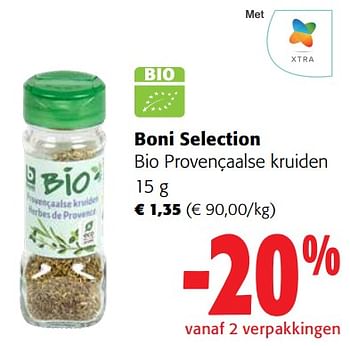 Promoties Boni selection bio provençaalse kruiden - Boni - Geldig van 13/03/2024 tot 26/03/2024 bij Colruyt