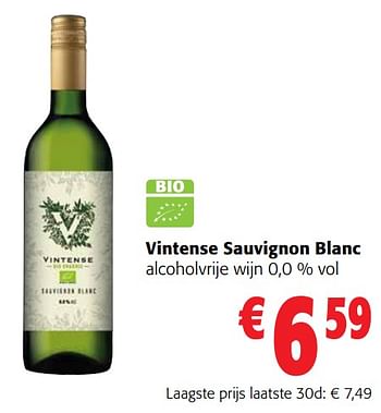 Promotions Vintense sauvignon blanc alcoholvrije wijn - Vins blancs - Valide de 13/03/2024 à 26/03/2024 chez Colruyt