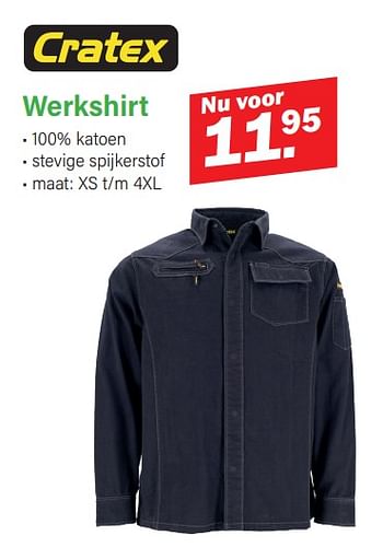 Promotions Werkshirt - Cratex - Valide de 11/03/2024 à 30/03/2024 chez Van Cranenbroek