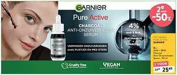 Promoties Aha + bha charcoal anti-onzuiverheden serum - Garnier - Geldig van 13/03/2024 tot 26/03/2024 bij DI