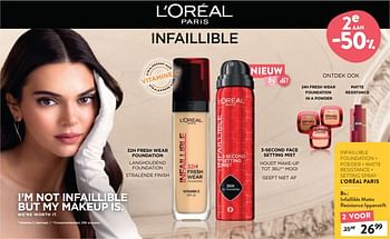 Promoties Infaillible matte resistance lippenstift - L'Oreal Paris - Geldig van 13/03/2024 tot 26/03/2024 bij DI