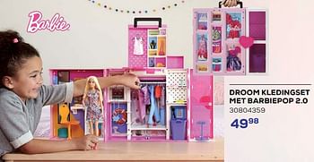 Promotions Droom kledingset met barbiepop 2.0 - Mattel - Valide de 15/03/2024 à 18/04/2024 chez Supra Bazar