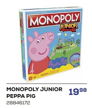 Promoties Monopoly junior peppa pig - Hasbro - Geldig van 15/03/2024 tot 18/04/2024 bij Supra Bazar