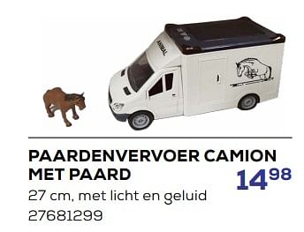Promoties Paardenvervoer camion met paard - Huismerk - Supra Bazar - Geldig van 15/03/2024 tot 18/04/2024 bij Supra Bazar