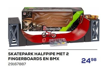 Promoties Skatepark halfpipe met 2 fingerboards en bmx - Huismerk - Supra Bazar - Geldig van 15/03/2024 tot 18/04/2024 bij Supra Bazar