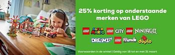 Promotions 25% korting op onderstaande merken van lego - Lego - Valide de 15/03/2024 à 18/04/2024 chez Supra Bazar