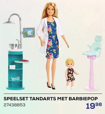 Promoties Speelset tandarts met barbiepop - Mattel - Geldig van 15/03/2024 tot 18/04/2024 bij Supra Bazar