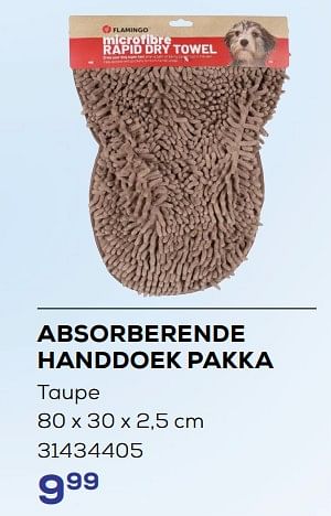 Promotions Absorberende handdoek pakka - Flamingo - Valide de 15/03/2024 à 18/04/2024 chez Supra Bazar