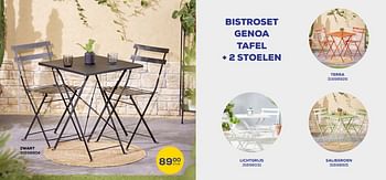 Promoties Bistroset genoa tafel + 2 stoelen - Huismerk - Supra Bazar - Geldig van 15/03/2024 tot 18/04/2024 bij Supra Bazar