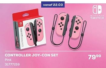 Promoties Controller joy-con set pink - Nintendo - Geldig van 15/03/2024 tot 18/04/2024 bij Supra Bazar