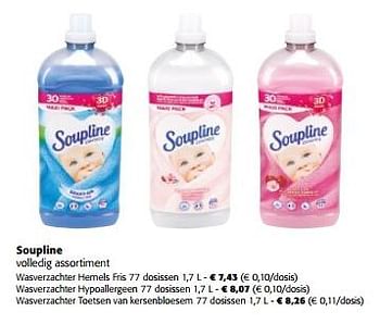 Promoties Soupline volledig assortiment - Soupline - Geldig van 13/03/2024 tot 26/03/2024 bij Colruyt