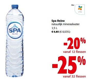 Promoties Spa reine natuurlijk mineraalwater - Spa - Geldig van 13/03/2024 tot 26/03/2024 bij Colruyt
