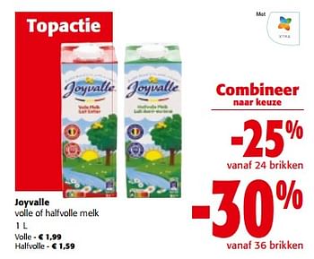Promoties Joyvalle volle of halfvolle melk - Joyvalle - Geldig van 13/03/2024 tot 26/03/2024 bij Colruyt
