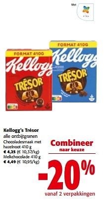 Promoties Kellogg`s trésor alle ontbijtgranen - Kellogg's - Geldig van 13/03/2024 tot 26/03/2024 bij Colruyt