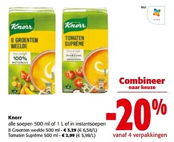 Promoties Knorr alle soepen of in instantsoepen - Knorr - Geldig van 13/03/2024 tot 26/03/2024 bij Colruyt