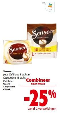Promoties Senseo pads café latte of cappuccino - Douwe Egberts - Geldig van 13/03/2024 tot 26/03/2024 bij Colruyt