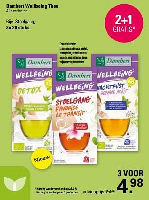 Promotions Damhert wellbeing thee stoelgang - Damhert - Valide de 13/03/2024 à 30/03/2024 chez De Online Drogist