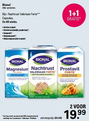 Promotions Nachtrust valeriaan forte - Bional - Valide de 13/03/2024 à 30/03/2024 chez De Online Drogist