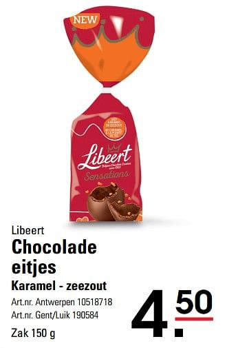 Promotions Chocolade eitjes karamel zeezout - Libeert - Valide de 14/03/2024 à 30/03/2024 chez Sligro