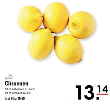 Promotions Citroenen - Smeding - Valide de 14/03/2024 à 30/03/2024 chez Sligro