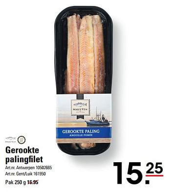 Promoties Gerookte palingfilet - Smit Vis - Geldig van 14/03/2024 tot 30/03/2024 bij Sligro