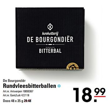 Promotions Rundvleesbitterballen - De Bourgondiër - Valide de 14/03/2024 à 30/03/2024 chez Sligro